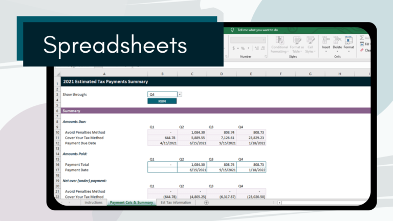 Picture of the spreadsheet resource section.